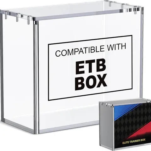 5MM+8MM Thick Clear Acrylic ETB & Booster Card Storage Box,Dustproof Anime Toploader Cards Display Box,Transparent Acrylic Trading Card Box,Desktop Anime Card Display Box,Must-Have ETB Storage,TikTok Viral Trading Card Display summerwins Rod Sleeves