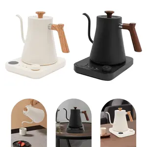 1200W Electric Gooseneck Kettle 0.24gal Adjustable Temperature 1-24H Insulation LED Display Tea Kettle 110V