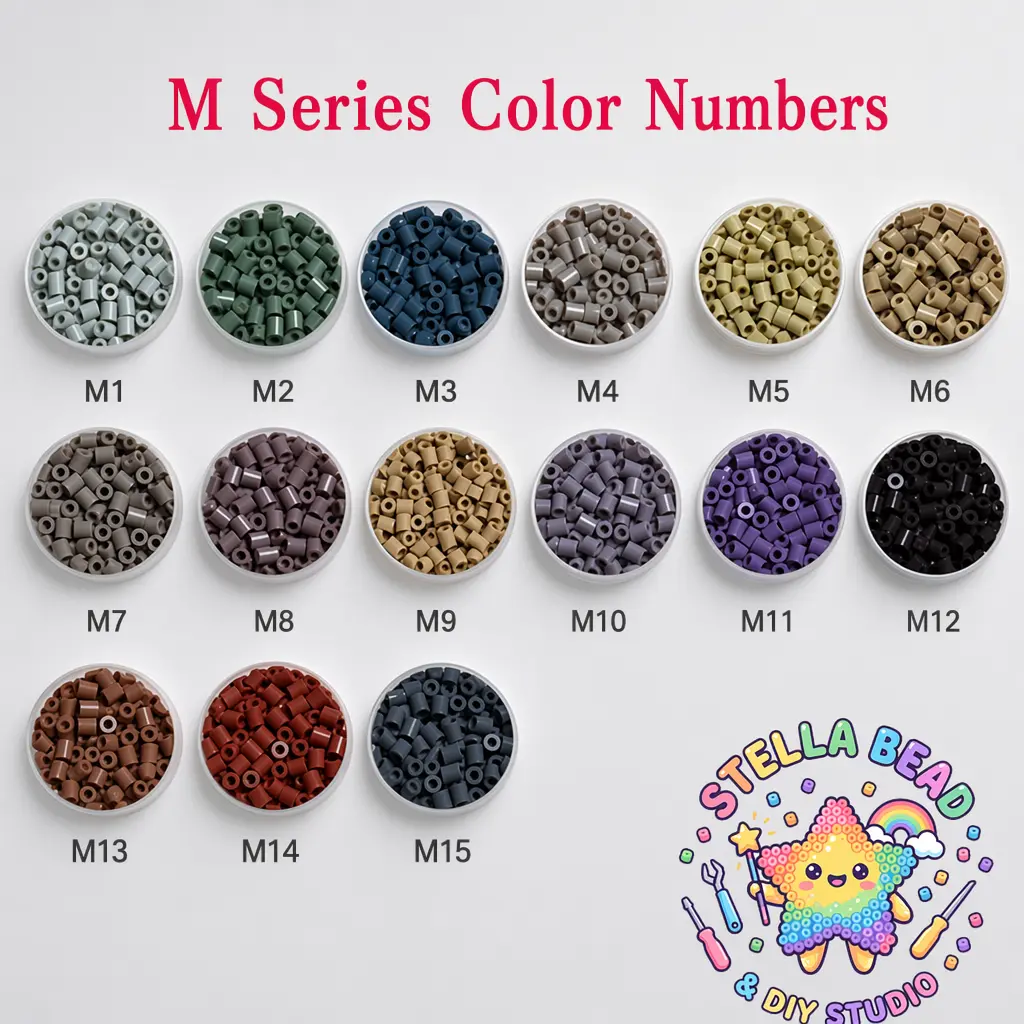 Stellabead 2.6mm Fuse Beads M Series Vintage Morandi Colors Refill Pack - 1000/4000/10,000 Beads Per Color, 15 Color Options for DIY Crafts & Pixel Art Projects