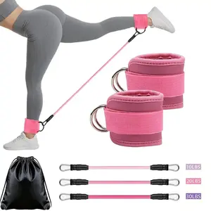 6-piece adjustable ankle strap resistance band set, suitable for home workouts, elastic training band, fitness aids for the hips and legs, fitness accessories, summer vitality set.