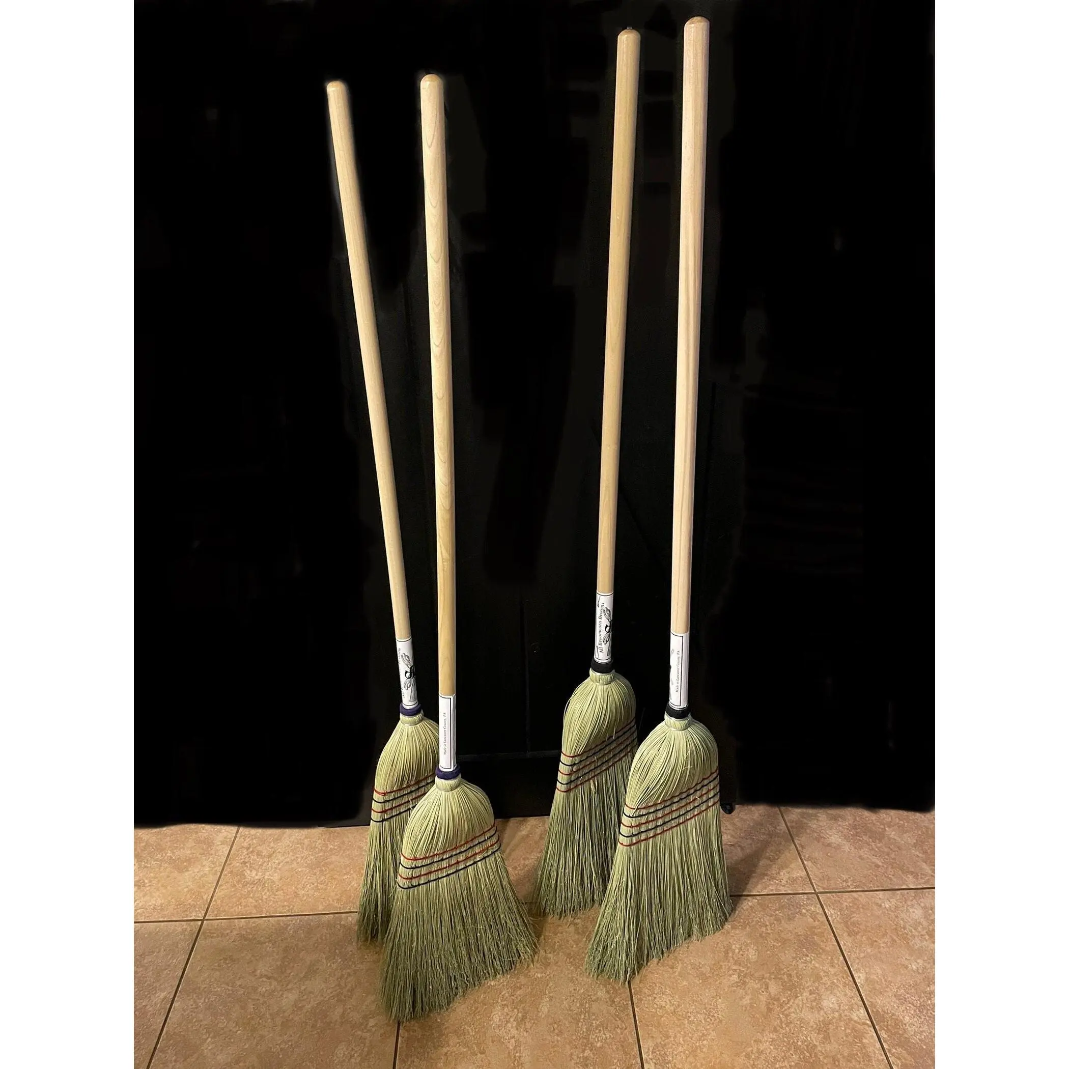 Amish Made High Quality Kitchen and Barn Broom - Handmade Corn Brooms - Small & large