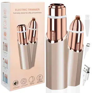 【2-in-1】Facial - Nose Hair Remover: 2 in 1 Painless Electric Shaver and Nose Trimmer - Rechargeable Hair Removal Tool Smooth Comfort nose hair