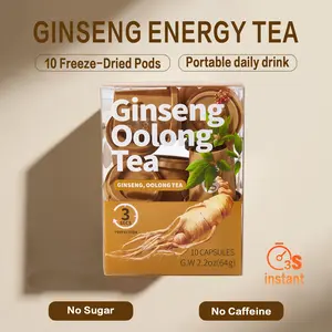 Energy Tea Powder (Caffeine-Free) | Ginseng Herbal Drink | Sugar-Free | Instant Mix Alternative to Energy Drinks