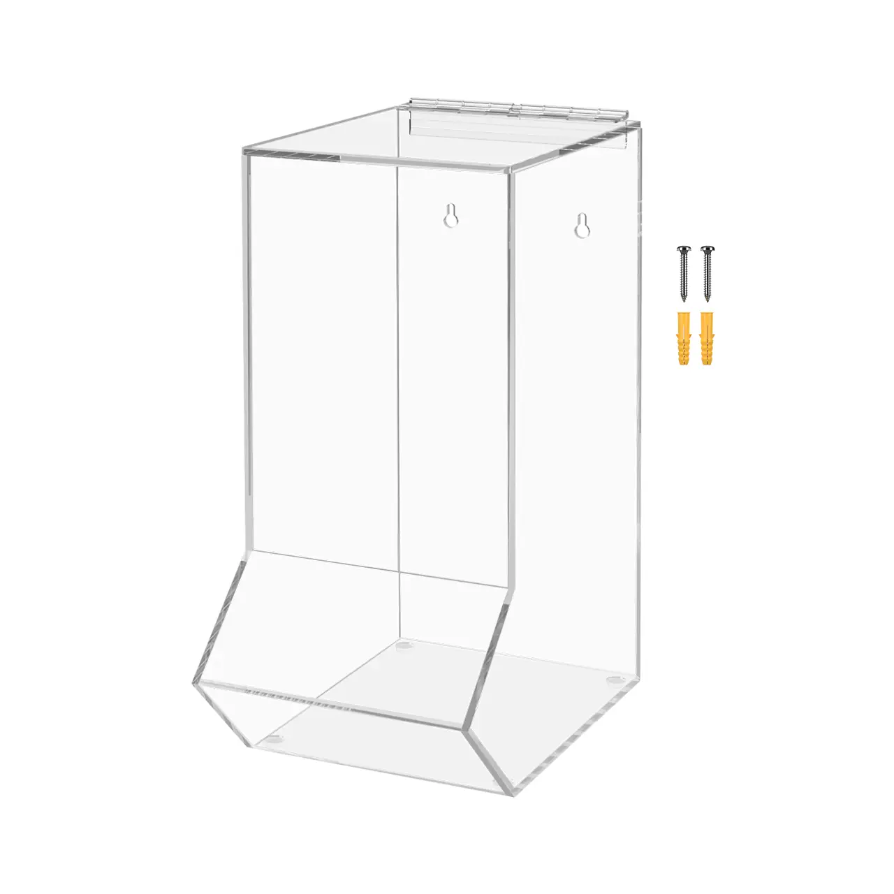 Clear Dispenser Drop Bin for Retail Medical Facility 6.5" x 14.75" Wall or Counter Storage Display Acrylic Candy Container Single Compartment by 321 Plastics