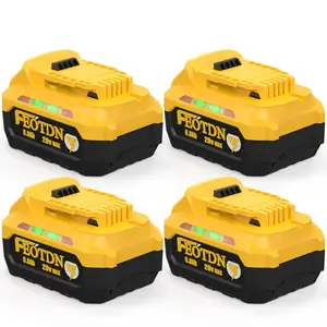 8.0Ah Lithium Battery Replacement for DeWalt 20V MAX Series (DCB200, DCD/DCF/DCG/DCS) - Premium Performance with Style Value pack