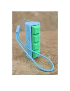 4-Key Mechanical Blue Cylinder Keychain