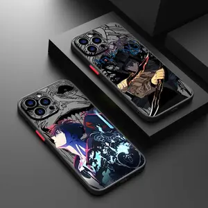 Solo Leveling Adventure Anime Art Customized Smartphone Case - Soft Frosted Translucent Silicone Durable Cover, Shockproof Protection, Multi-Fit Tech Accessories for iPhone 17,16,15,14,13,12,11 Pro Max Plus Funda