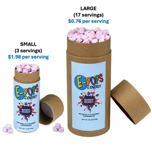 E-POPS Energy Candy with Carbs & Electrolytes, Retro, Natural Berry Burst Flavor for Outdoor, Sports & Fitness Enthusiasts. Eco-Friendly Packaging, Zero Waste Sweet Snack