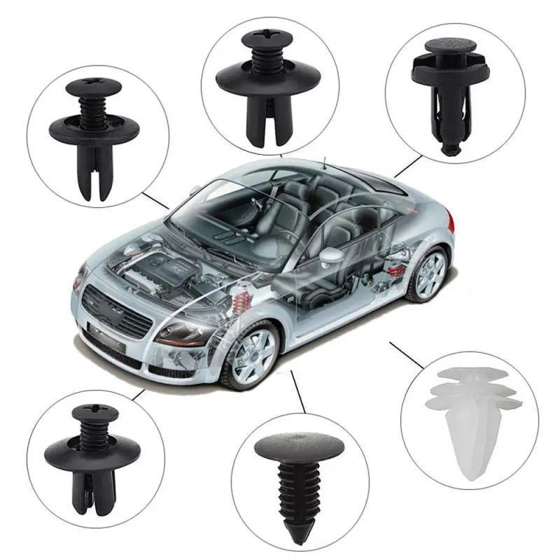 Universal Car Fastener Clips Kit Push Retainer Clips Auto Trim Panel Clips Plastic Rivets Bumper Door Fender Liner Clips Car Body Interior Exterior Replacement Assortment Automotive Fasteners Accessories