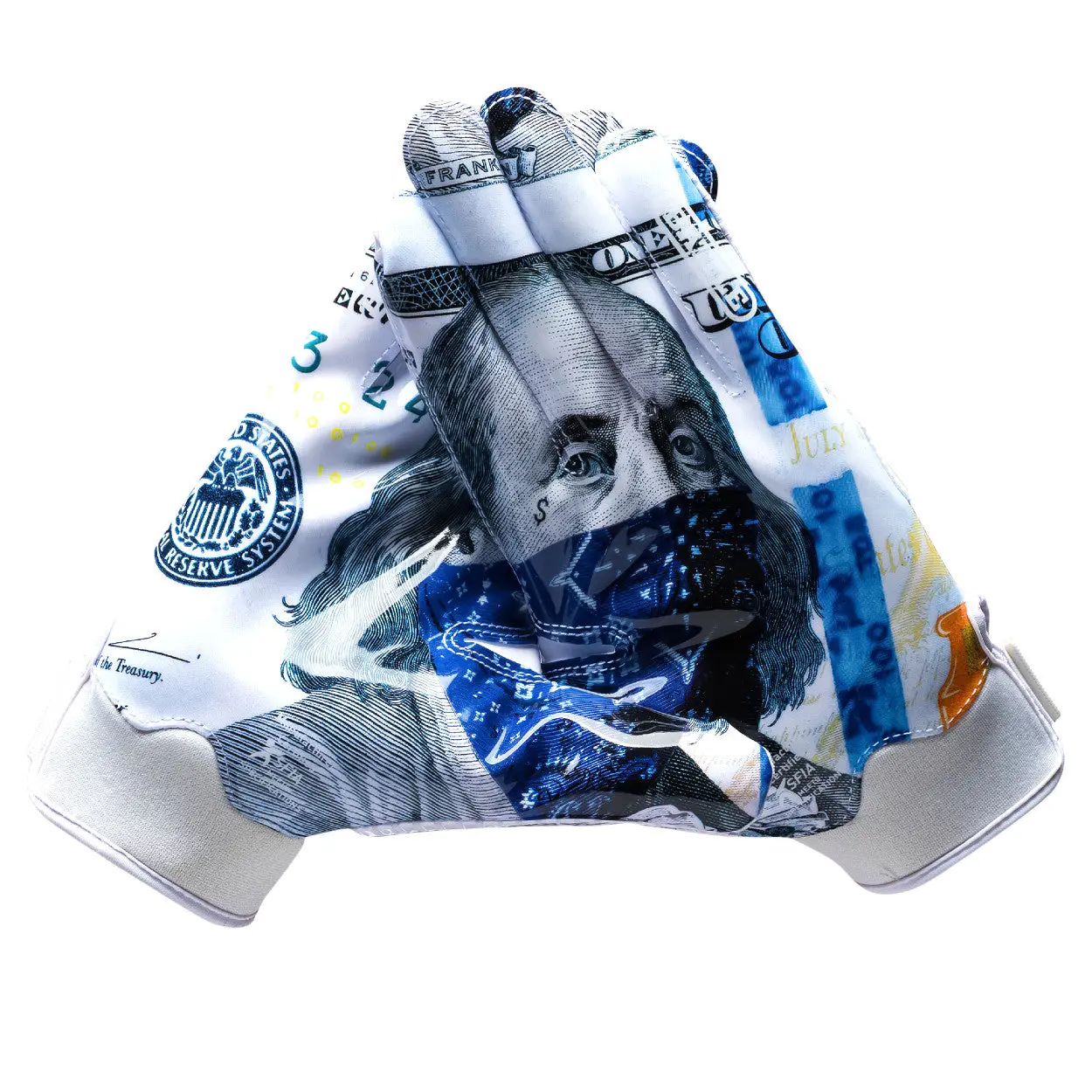 Blue Strips Doom Receiver Football Gloves