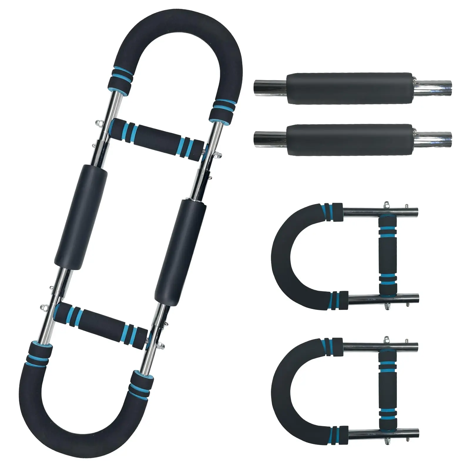 Power Twister Arm Trainer Adjustable Bars, Hydraulic Strength Training Bar with 60-100lb Adjustable Resistance for Chest, Biceps, Shoulders - Home Gym Upper Body Fitness Exercise Accessories