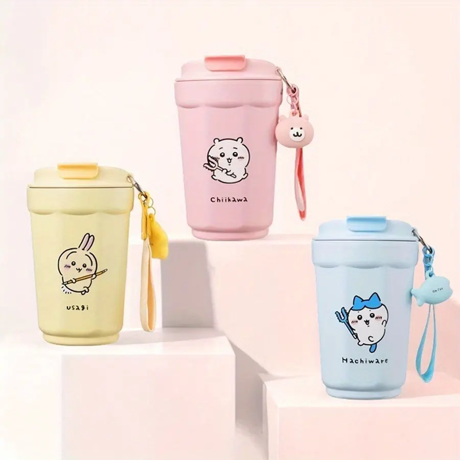 MINISO Chiikawa Series Coffee Cup, 12.17 fl oz Drinkware, Cute Character Design, Suitable for Home & Office, Ideal Christmas/Birthday Gift for Anime Fans, Perfect for Mom, Drink[back to school]