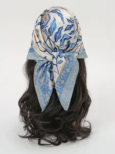 Leaf Print Silk Scarf, Soft Hair Band, Fashionable Hair Accessories for Women & Girls, Casual Versatile Scarf for Daily Wear, Scarf Head Wrap, Fashion Headscarf