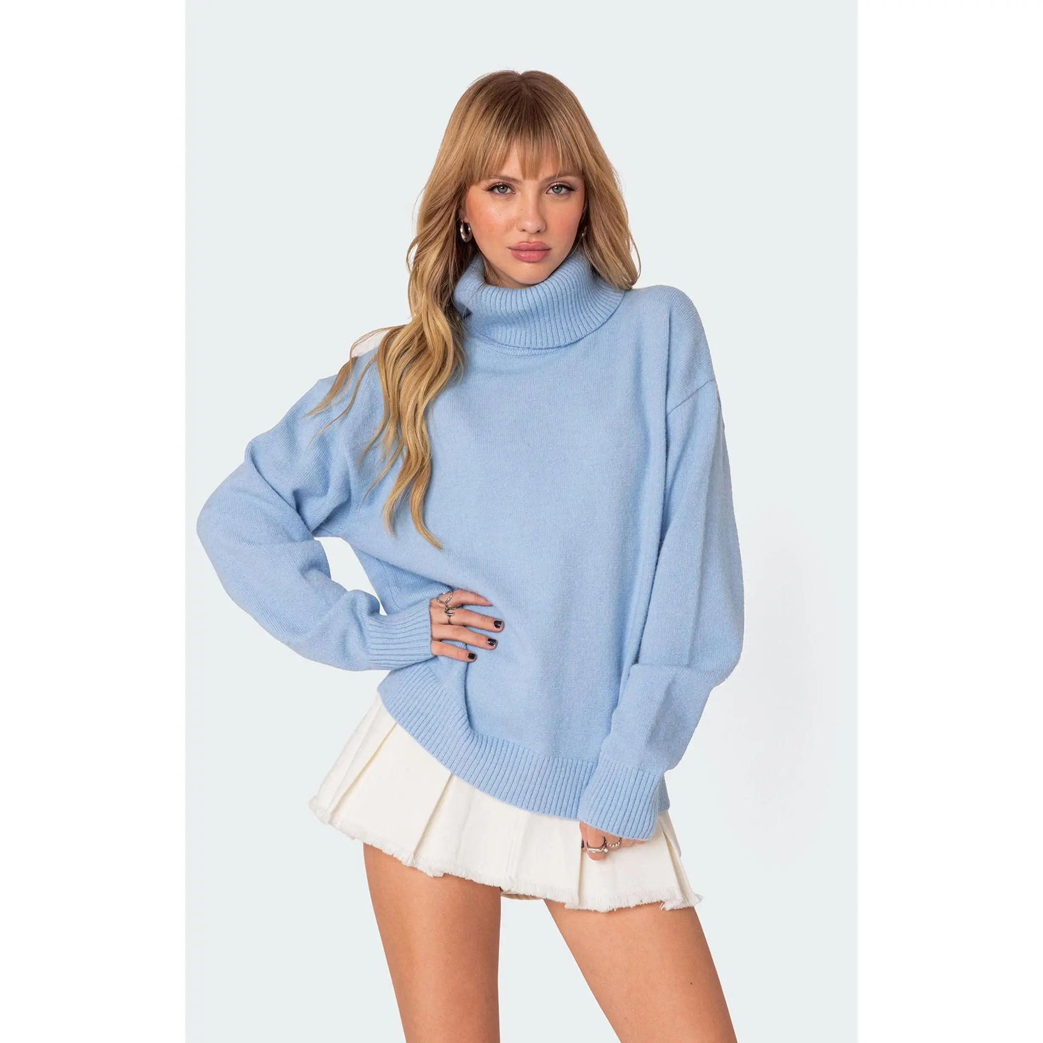 Edikted Women's Isabelle Oversized Turtle Neck Sweater
