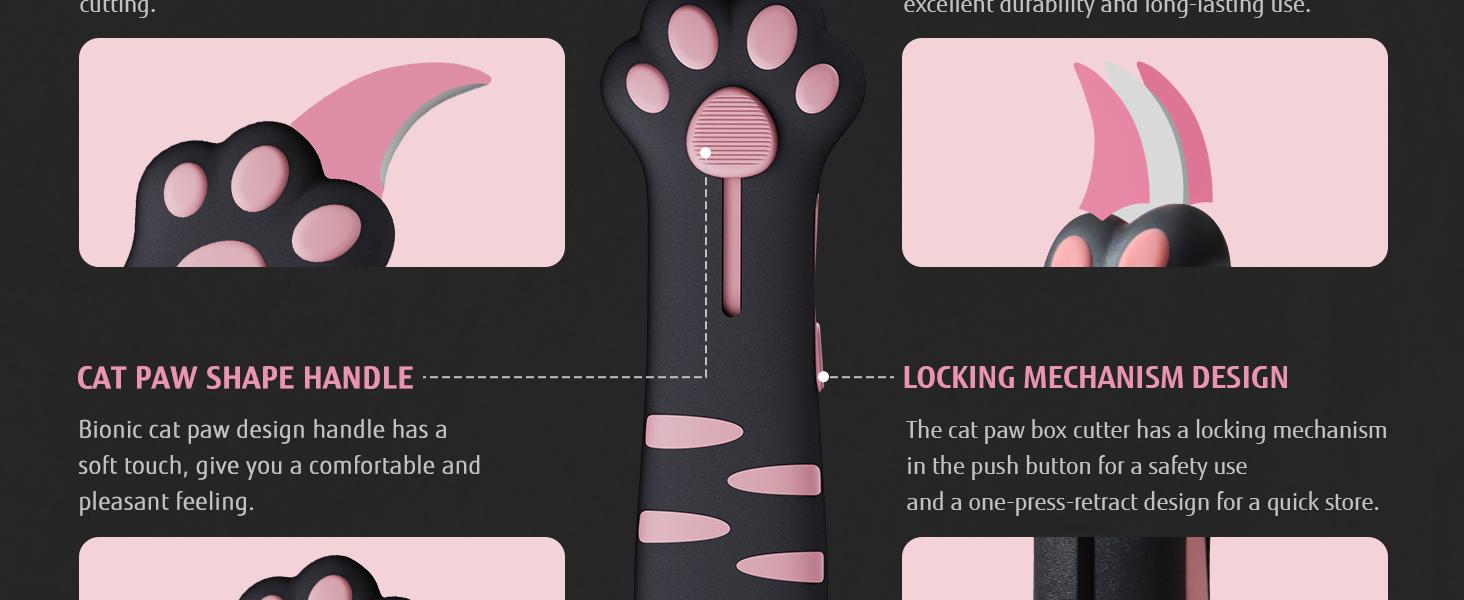 Meowkit Cat Paw Box Cutter, Office Cutting Supply, Office Accessories – Cute Gift for Unboxing, Journaling