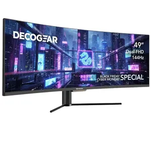 Deco Gear 49" Super Ultrawide Curved Gaming Monitor 32:9 WDFHD 3840x1080 144Hz 4ms HDR400 Adaptive Sync USB-C 65W HDMI/DP PBP/PIP KVM 1800R