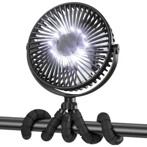 AMACOOL   Fan, 10000mAh Rechargeable, 50H Ultra-long Runtime, 3-Speed Portable Clip  Fan with LED Light, Timer, 360?Rotate  Operated Fans for Travel  Seat