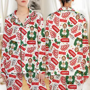 Buddy The Elf Christmas Pajamas Set, Bye Buddy Hope You Find Your Dad Long Short Sleeve Pajama, Omg Santa 80S Movie Youth & Adult Holiday Sleepwear, Family Xmas Pjs 45985 33