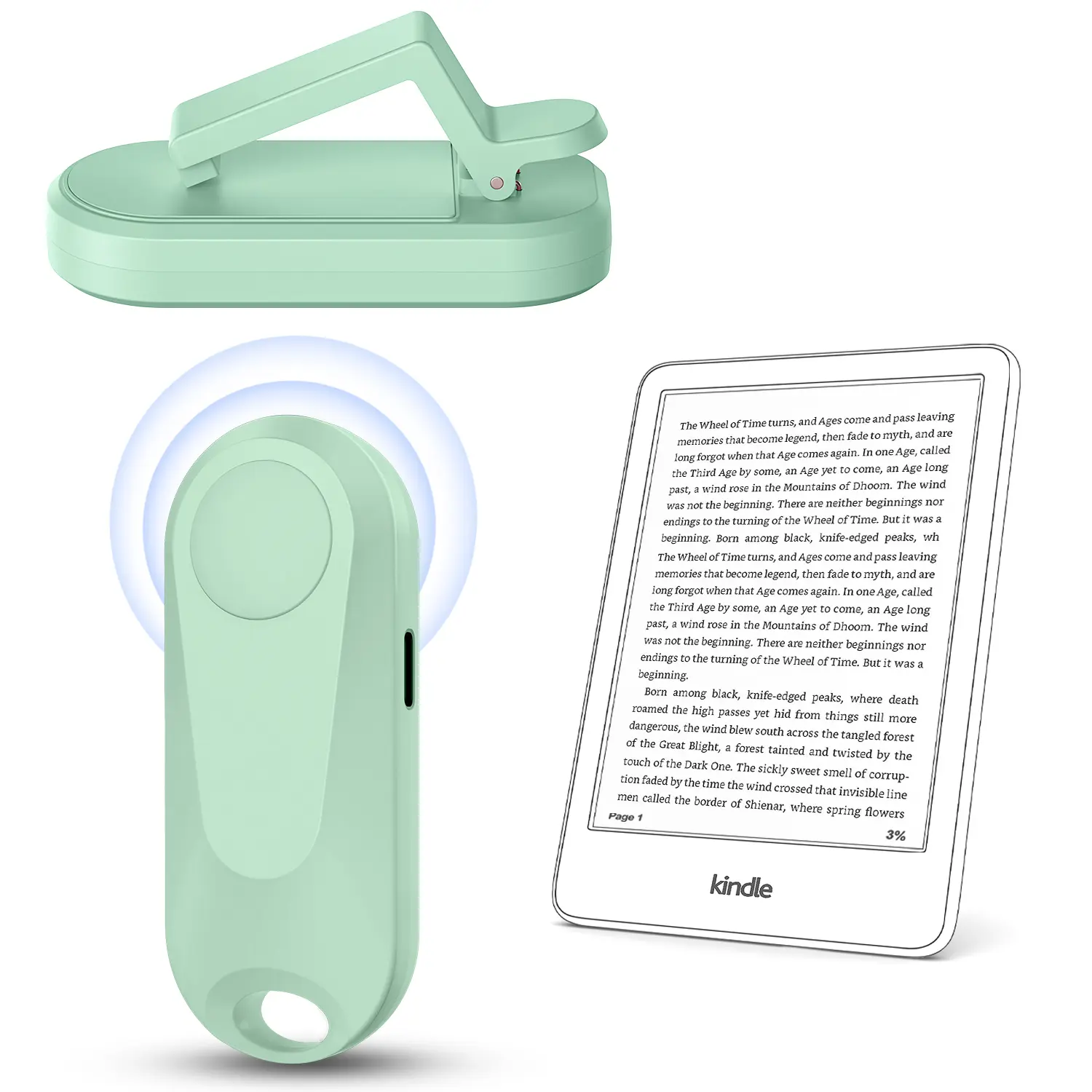 (Upgraded)DATAFY Remote Control Page Turner for Kindle Paperwhite Oasis Kobo, Camera Shutter & Video Recording, eReaders Clicker for iPad Tablets Reading Novels with Wrist Strap Storage Bag SummerWins tiktokshopbacktoschool
