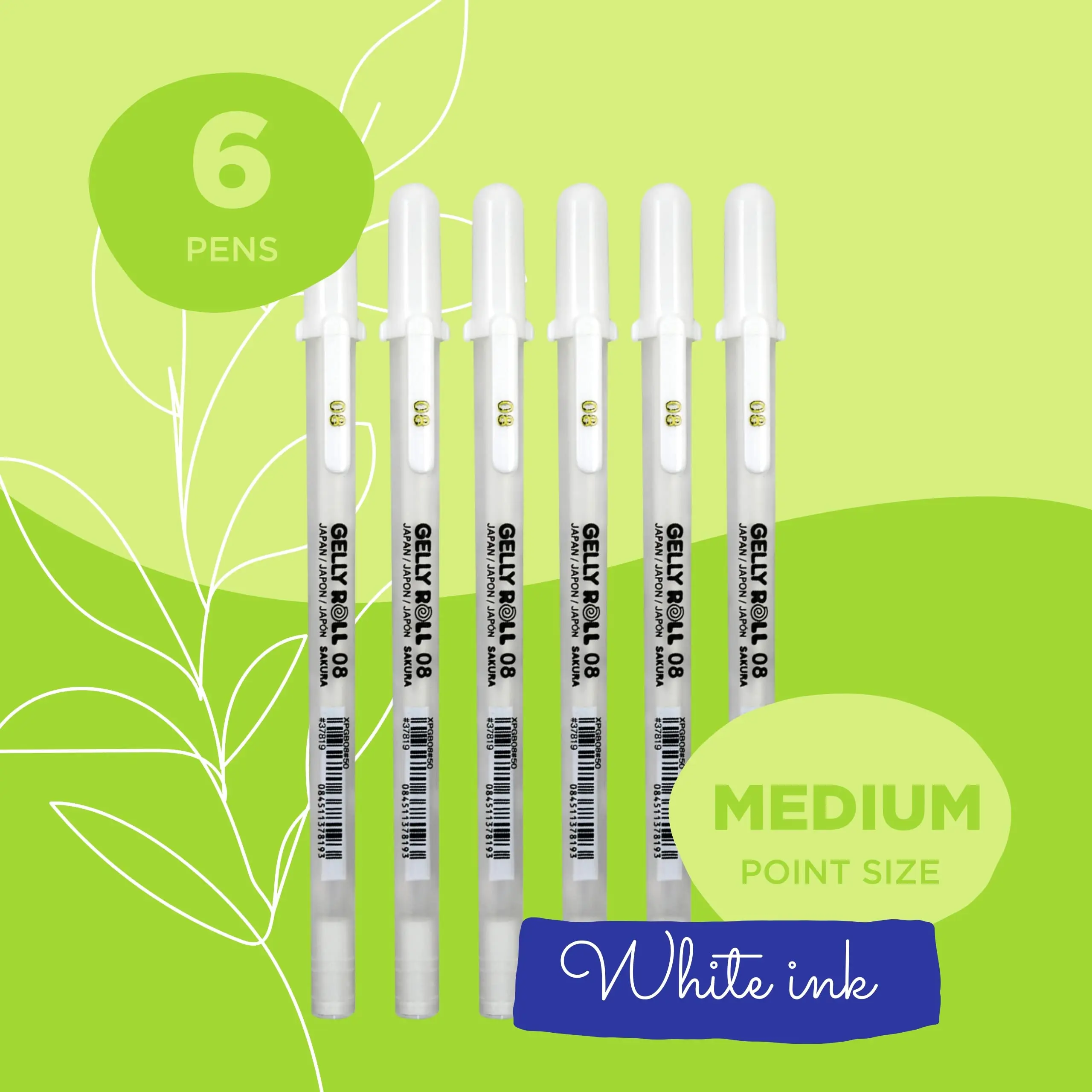 SAKURA Gelly Roll Gel Pens - Classic White Ink - Medium/Bold Point Bundle - 12 Pack
