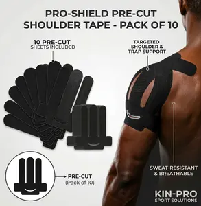 Kinesiology Tape for Shoulder Precut, 10 PCS Shoulder Tape for Pain Relief, Original Cotton Waterproof & Breathable, Enhance Elastic Sports Tape for Pain Support and Muscle Sports