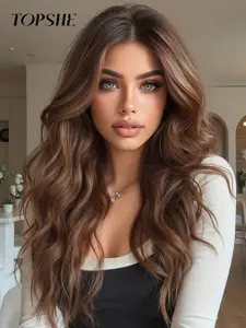 Topshe Long Curly Wig, Natural Looking Hair, Comfortable Fit, Perfect for Christmas and Festive Occasions, All Seasons