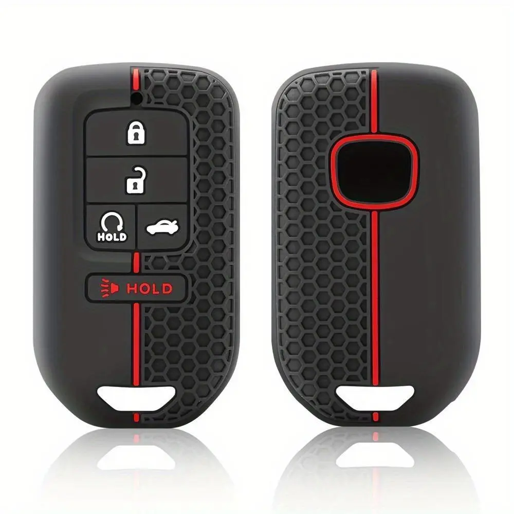 Silicone Car Key Case, 1 Count Car Key Protector, Key Fob Cover for Honda CRV CR-V Fit Civic Accord HR-V HRV City Odyssey, Car Key Accessory, Car Accessories