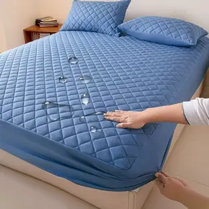 Classic Diamond Quilted Waterproof Mattress Protector Set with Pillow Covers 16" Deep Pocket Soft Breathable Microfiber TPU Film Twin Full Queen King Options Machine Washable Bedding Set