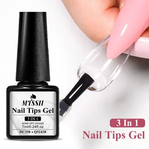 MTSSII 3-IN-1 Nail Tips Gel for Press on Nails, Long Lasting Acrylic Nail Glue, Tips and Press on Nails, for Nail Glue for Nail Tips Fake Nails, UV Nail Gel, Nail Art Diy, Nail Art Supplies