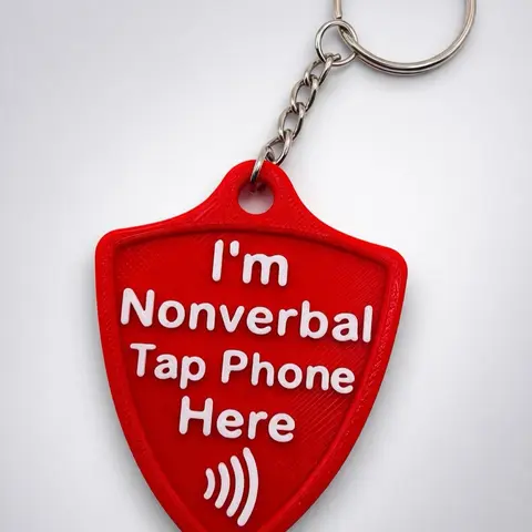 Silent Shield NFC Keychain for Autistic Nonverbal Medical Needs Quick Setup Essential Medical Contact Details Water Impact Resistant Lightweight