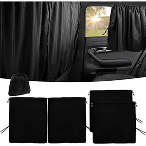 Car Privacy Curtains 3PCS – Full Blackout Window Shades for Sleeping, Travel & Camping, Fits Sedans & SUVs