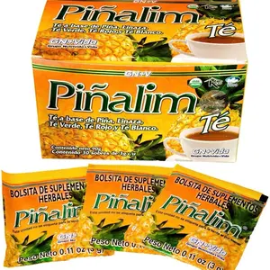 Pinalim Tea Cleansing Herbal /Te de Pinalim Mexican Version- Pineapple, Flax, Green Tea, White Tea - 30 Day Supply Natural Herbal Supple Beverage