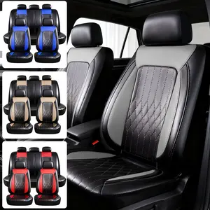 Car Seat Covers, Quilting Leather Seat Cover Full Set,Waterproof Faux Leather Automotive Seat Covers for Cars,Universal Car Interior Fit For Suvs,Rear Spilt 40/60、60/40 Bench
