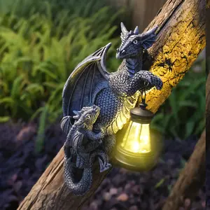 🐉2-Piece Dragon Statue Solar Wall Light | Magical Garden Decor | Perfect Valentine's Day Gift