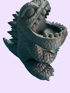 Godzilla 3D-Printed Pen and Pencil Holder - Office Supply Kit, Desk Organization Accessory for Office Desks