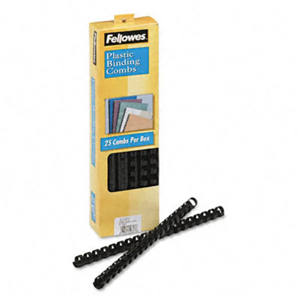 Fellowes 52323 Plastic Comb Bindings 1/2 90-Sheet Capacity Black 25 per Pack