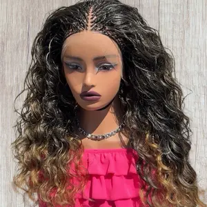 13*4 Front Lace Loose Curls Micro Braids Color #T1b/27