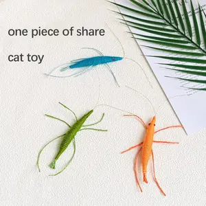 Interactive Cat Toy, Yarn Shrimp, Realistic Bug, Hunting Game, Dynamic Shrimp Prey, Suitable for Kittens & Adult Cats, Exercise & Stimulate, Interactive Kitten Wand