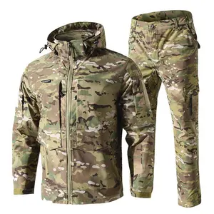 Men’s Spring and Autumn Camouflage Suit, Durable All-Terrain Long-Sleeve Outdoor Training Suit, Tactical Combat Uniform