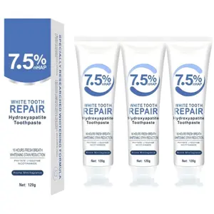 3PCS Hydroxyapatite Toothpaste - Fluoride-Free Nano Hydroxyapatite Toothpaste 7.5 | Enamel Repair | Breath Freshening | Mild Mint | Appropriate for Sensitive Teeth 4.23oz