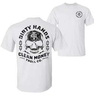Dirty Hands Clean Money T-Shirt – Skull Workwear Graphic, Tough Grind Streetwear, Blue Collar Pride Apparel, Unisex Fit, Menswear Top