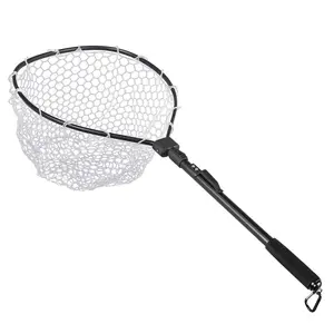 Kylebooker Aluminum Alloy Pole fold Rubber Fishing Net for Fly Fishing Network FN004