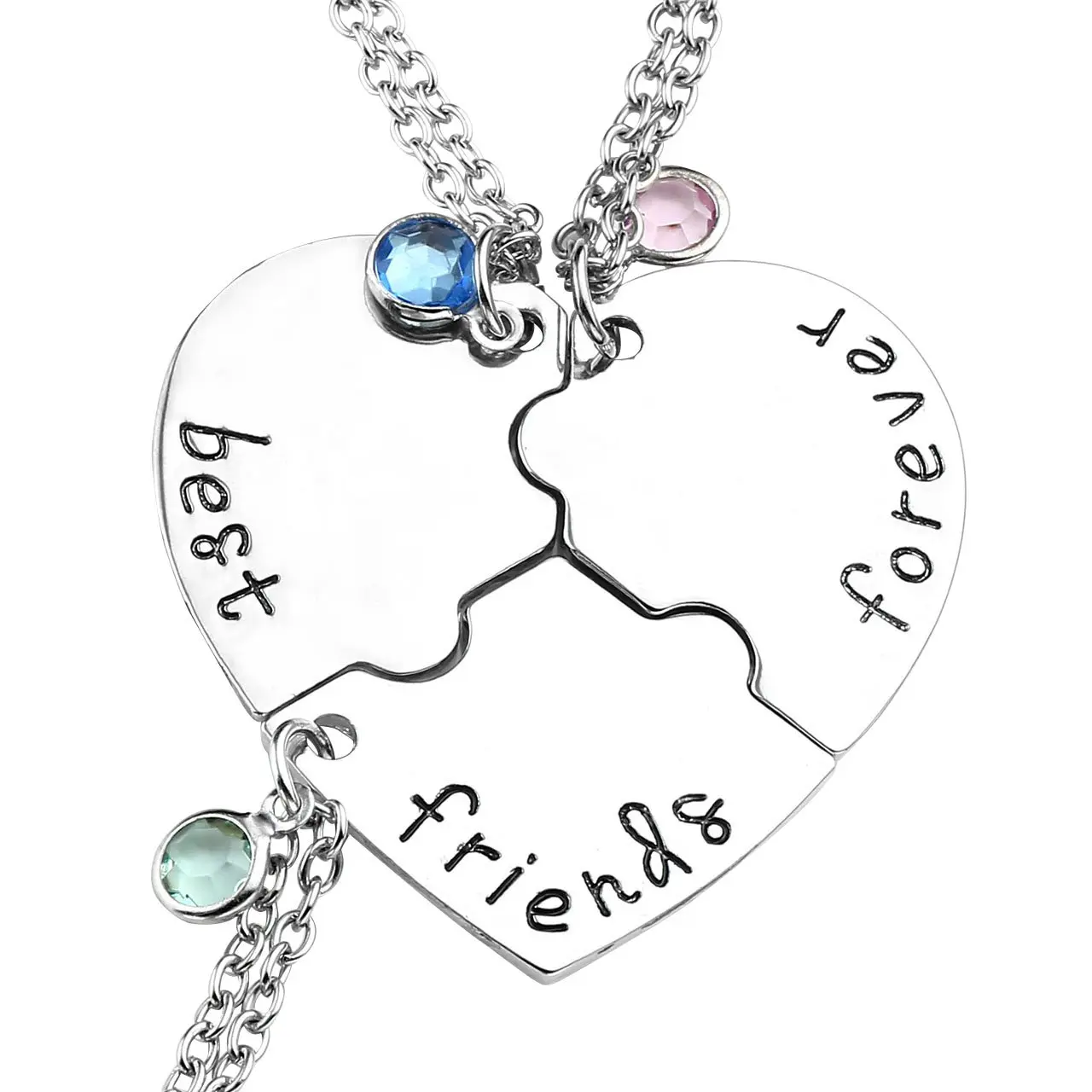 Forever good friend - friendship necklace 3 in 1-BFF, heart shaped puzzle matching alloy pendant necklace set friendship Forever necklace fashion lady fashion, give you best friends, sisters and girlfriends, friendship is everlasting, long live friendship