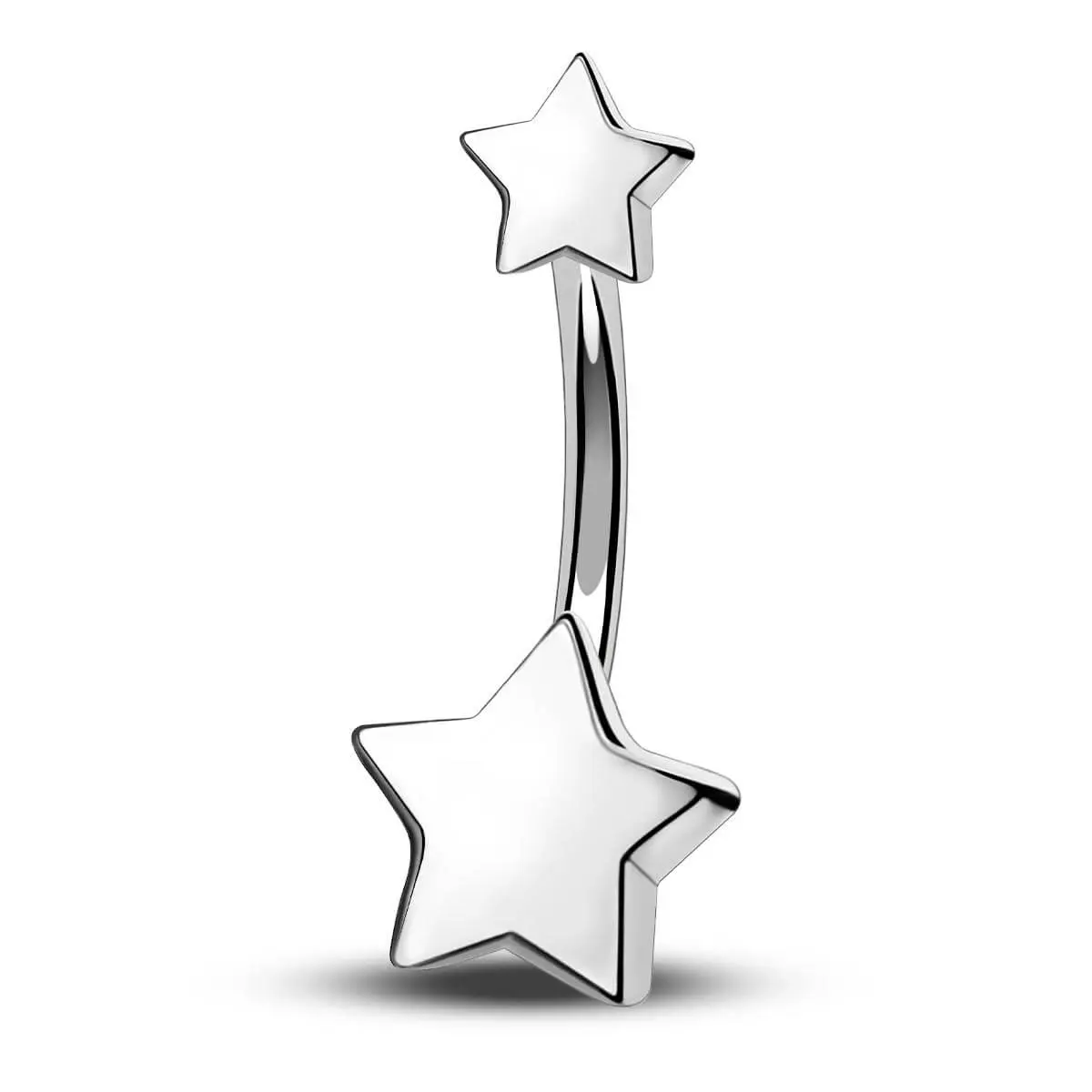 Oufer 14G Implant Grade Titanium Star Top Belly Button Ring Navel Ring