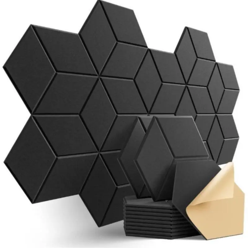 12-Piece Self-Adhesive Soundproofing Foam Panels, Durable High-Density Acoustic Insulation, Ideal for Home Theater and Studio, Flame Retardant Protection Design