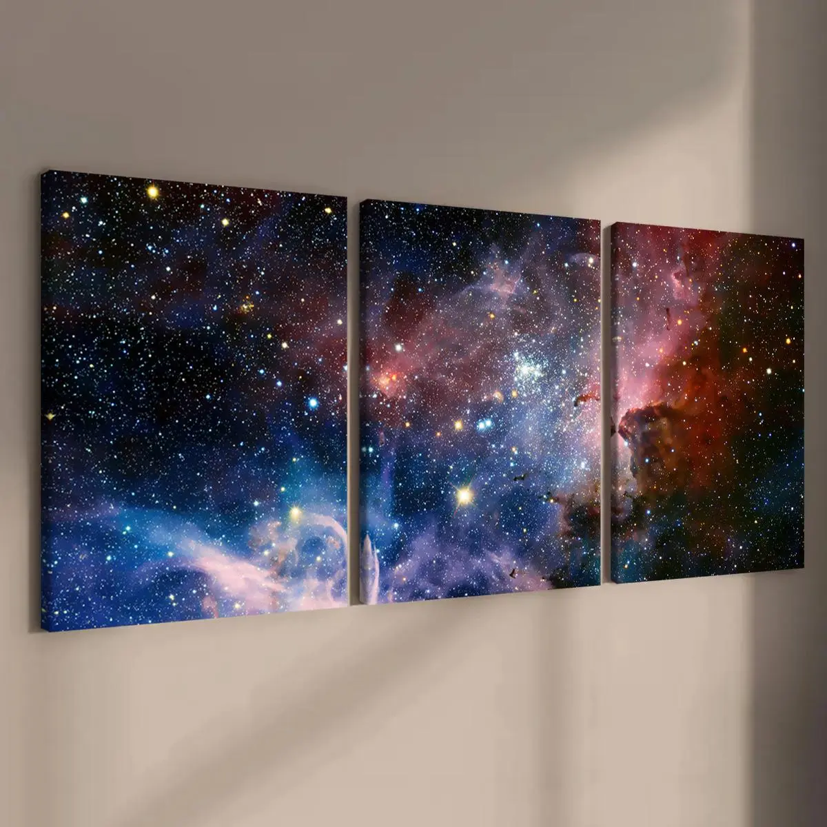 Starry Galaxy Pattern Wall Art Set, Wooden Framed Canvas, Brilliant Starry Galaxy Dreamy Poster, Perfect Home Decor, Ideal Gift, Ornaments, Modern Home Decor