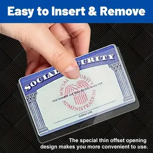 10 pcs Transparent Card Protector Set, Durable Heavy-Duty Plastic, Reusable for Social Security Cards, ID Cards, Postcards, Health Insurance Cards, ID Badge Holder