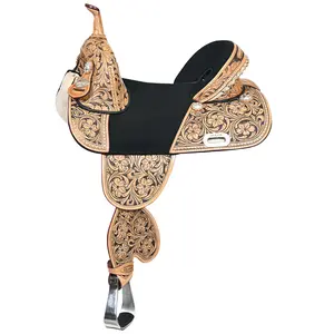 HILASON Western Horse Barrel Saddle Treeless American Leather Oiled | for Horses