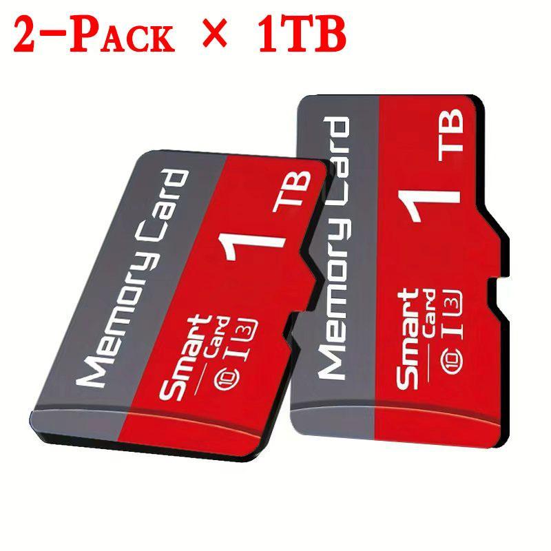1TB TF Micro SD Memory Card Bundle (2-Pack) - Shockproof, Includes SD Adapter + Card Reader, Compatible with Cameras, MP3 Players, GPS Units