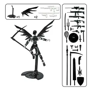 Tummy13 Poseable Doll with Wings and Display Stand, Jointed Full Body Action Figure, Multiple Poses, Weapons and Accessories, Durable Gift for Holidays
